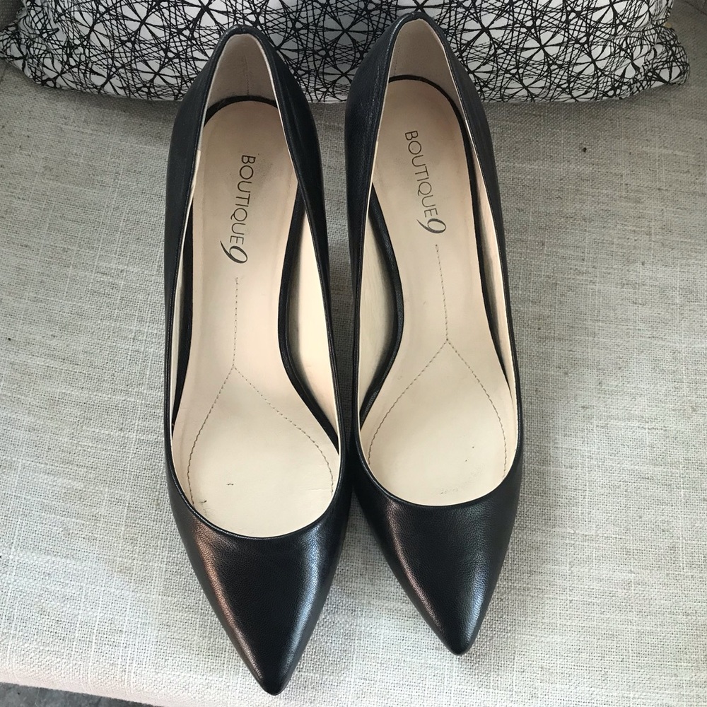 Boutique 9 Black Leather Heels